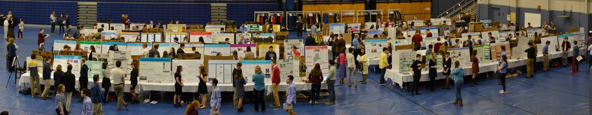 Panoramic photo of exhibit hall