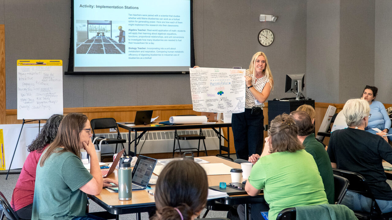 Member of the MMSA science team Shelby Dillman facilitates at a recent professional learning event.